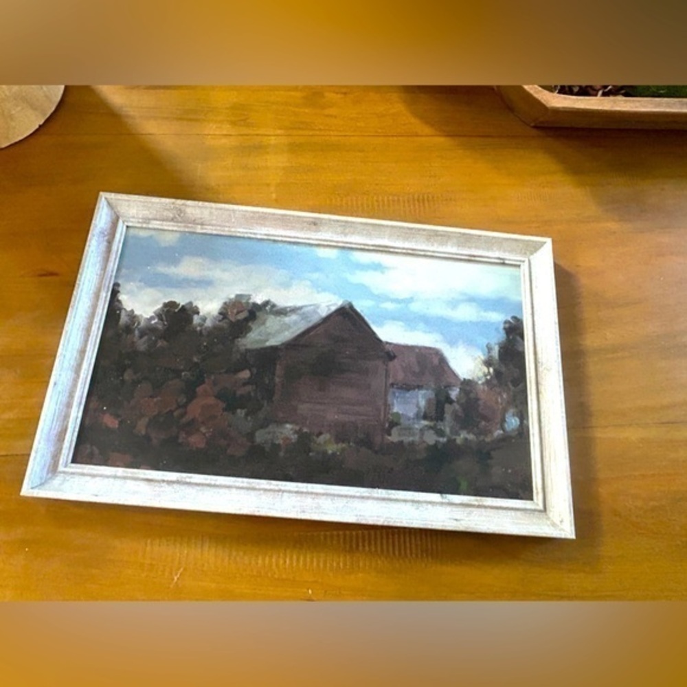 Studio McGee Rustic Landscape Wall Art - Brown and Blue